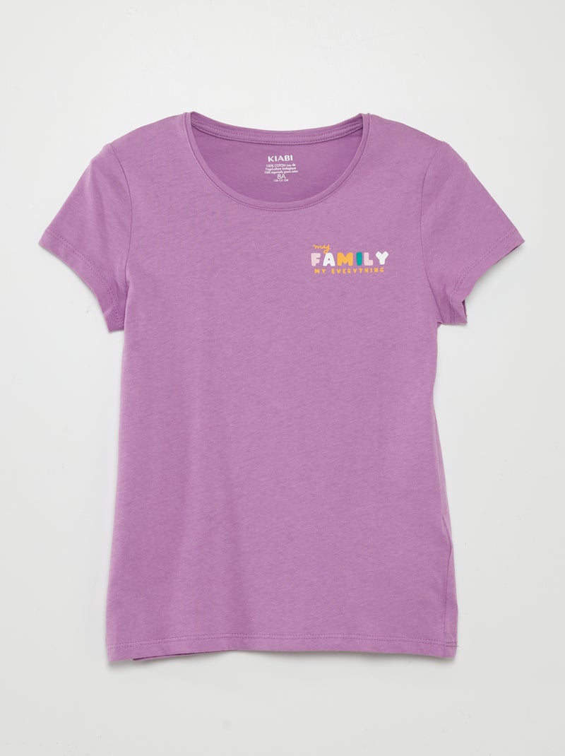 T-shirt com estampado atrás VIOLETA - Kiabi