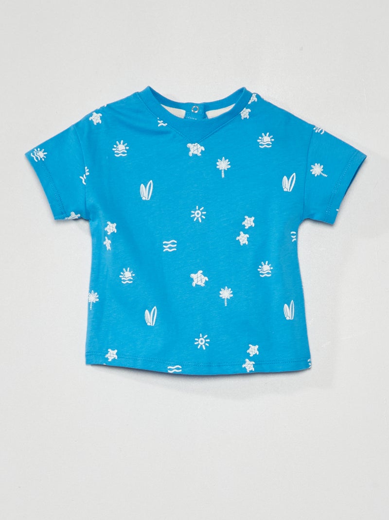 T-shirt com estampado AZUL - Kiabi