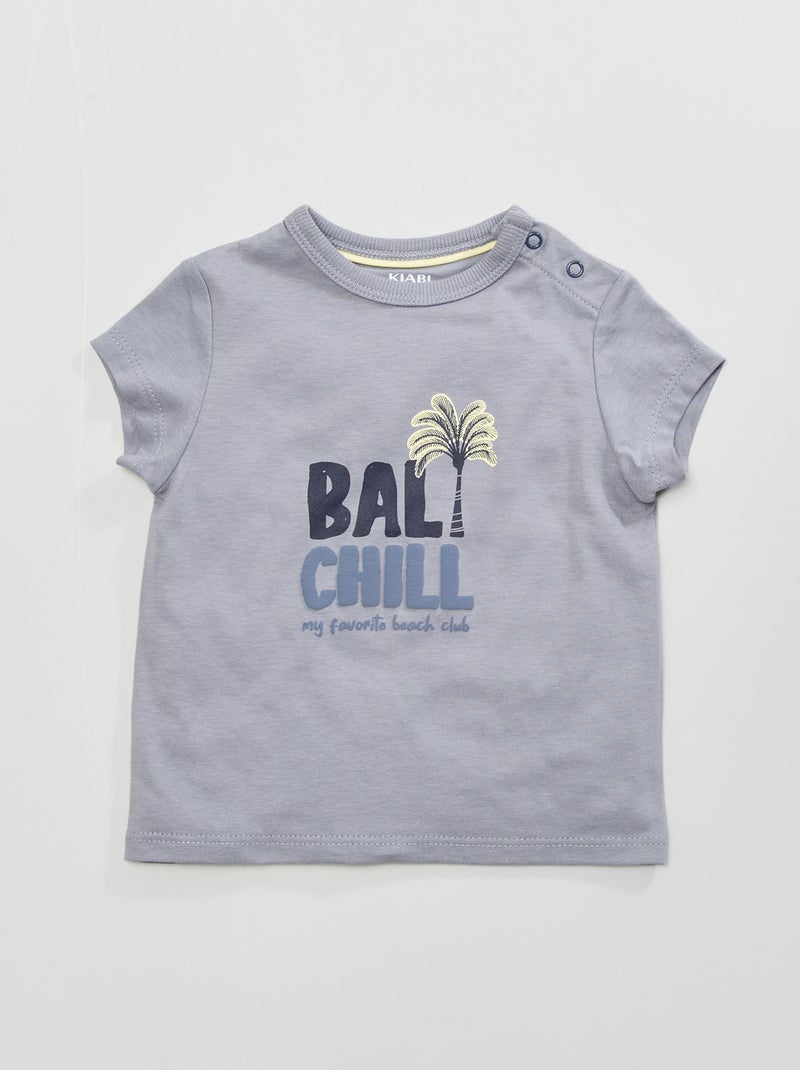 T-shirt com estampado 'Bali' AZUL - Kiabi