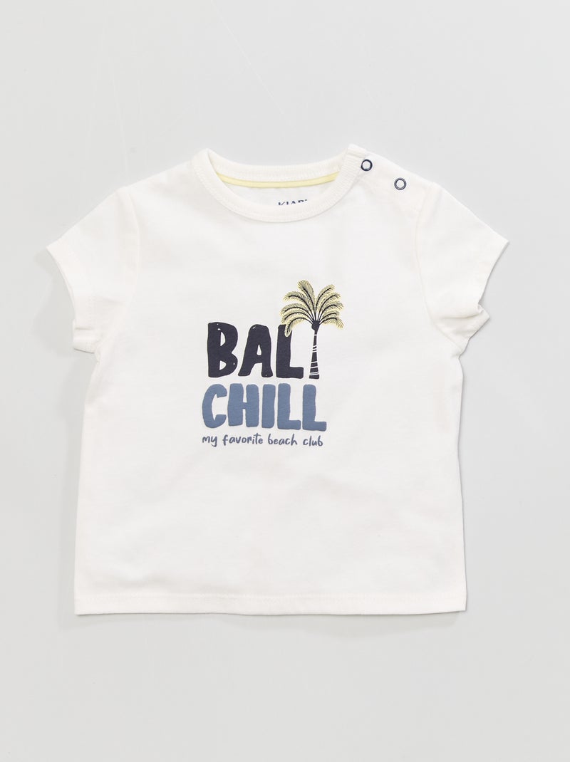 T-shirt com estampado 'Bali' BRANCO - Kiabi