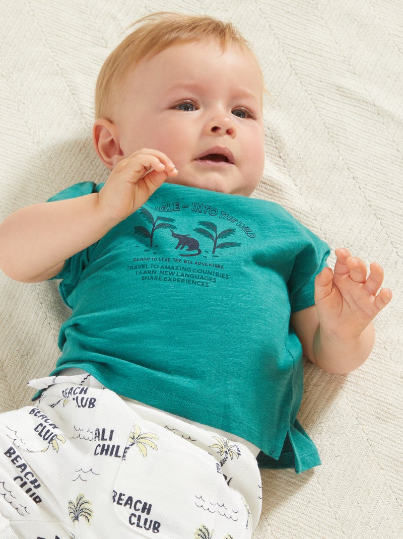 T-shirt com estampado 'Bali Jungle - Into the wild' VERDE - Kiabi