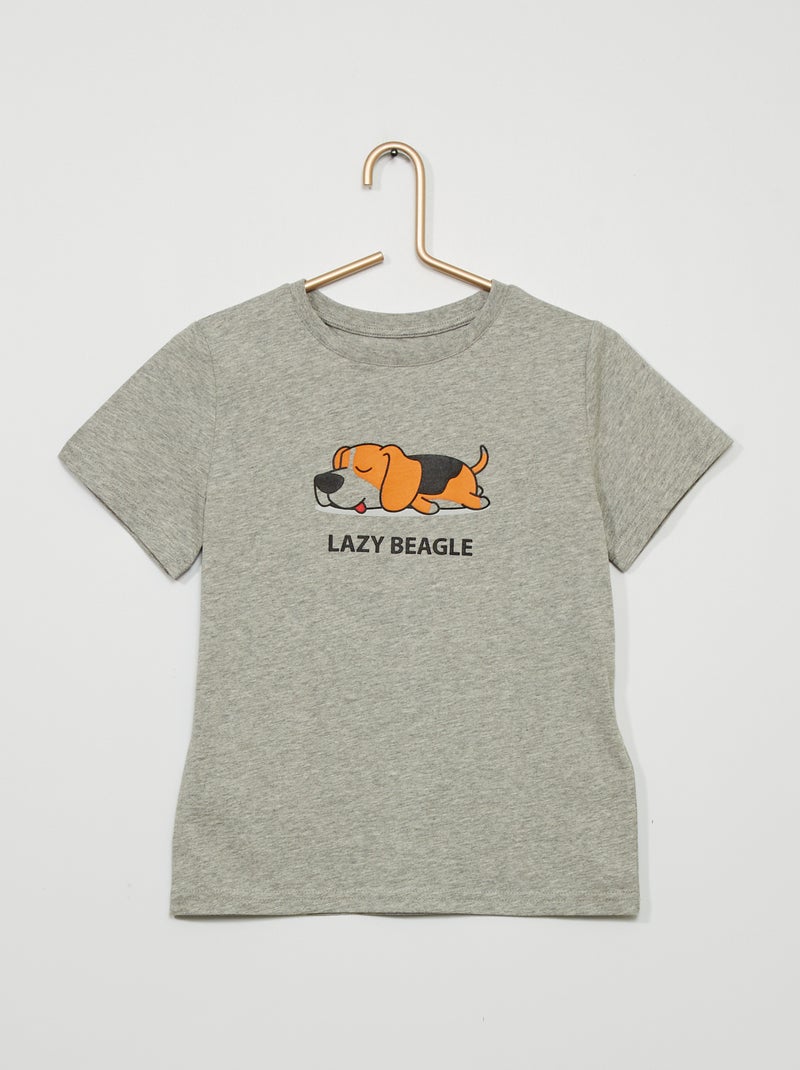 T-shirt com estampado 'Beagle' CINZA - Kiabi