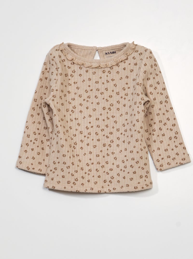 T-shirt com estampado BEGE - Kiabi