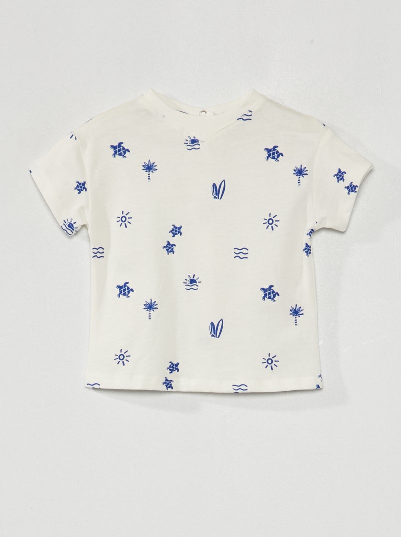T-shirt com estampado BRANCO - Kiabi