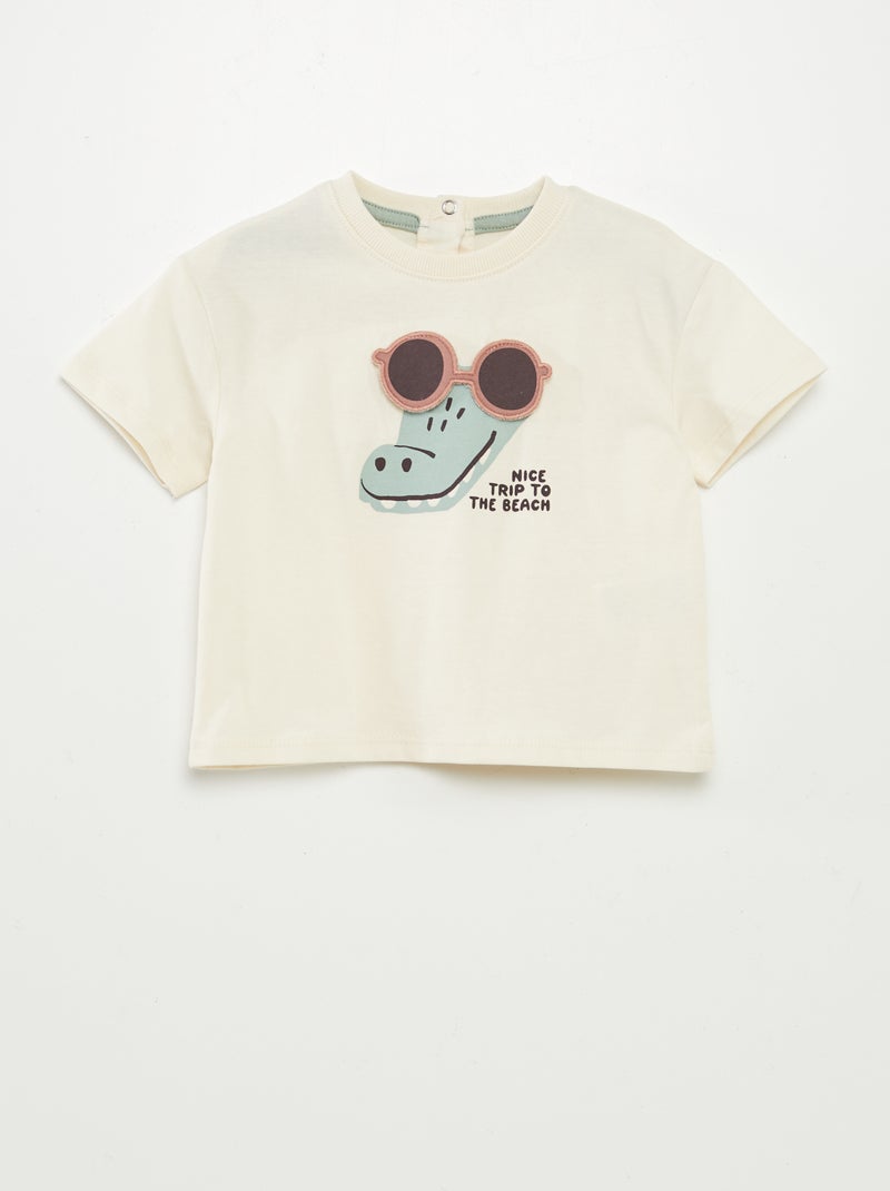 T-shirt com estampado BRANCO - Kiabi