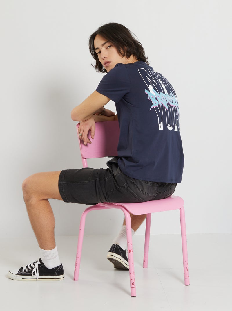 T-shirt com estampado 'Brooklyn' AZUL - Kiabi