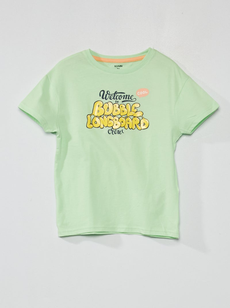 T-shirt com estampado 'bubble gum' BRANCO - Kiabi
