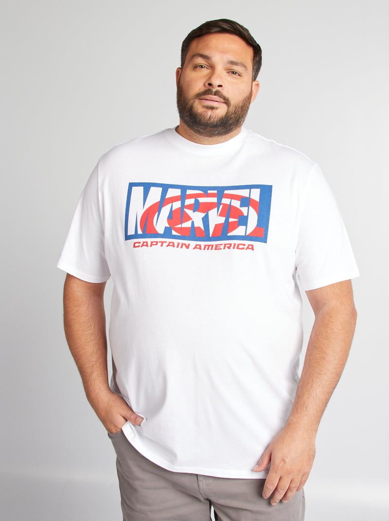 T-shirt com estampado 'Capitão América' 'Marvel' BRANCO - Kiabi