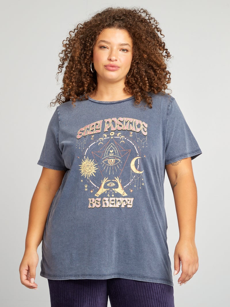 T-shirt com estampado 'Carmakoma' AZUL - Kiabi