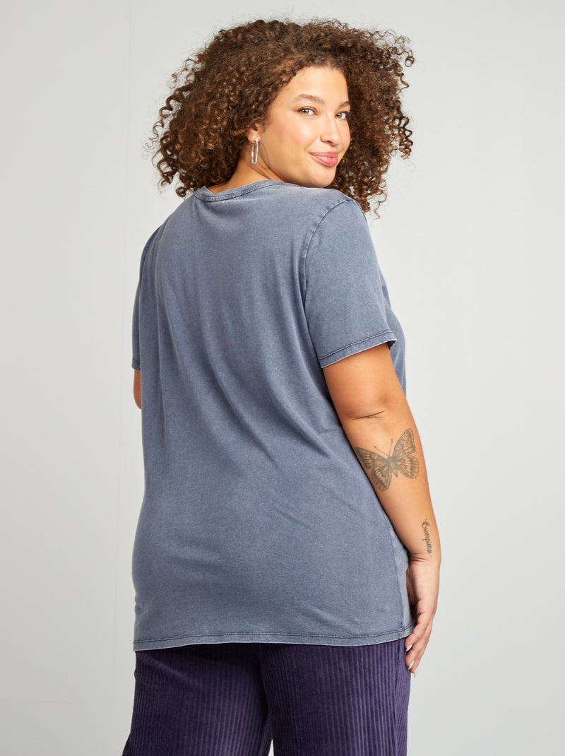 T-shirt com estampado 'Carmakoma' AZUL - Kiabi