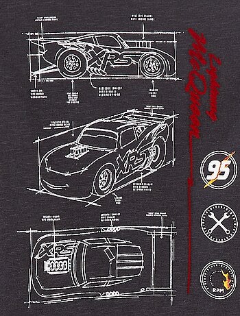 T-shirt com estampado 'Carros' de corte largo