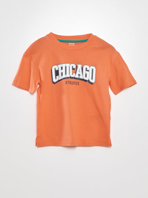 T-shirt com estampado 'Chicago' corte largo - Kiabi