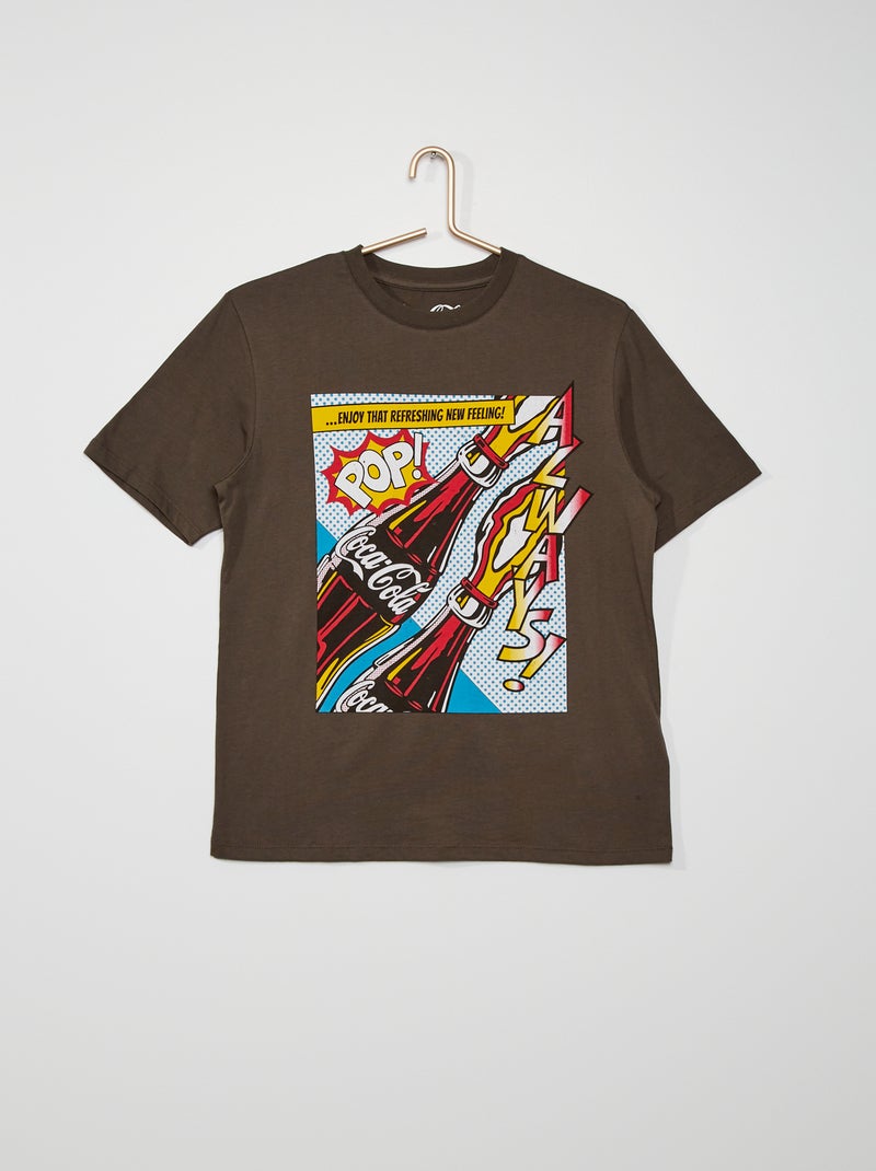 T-shirt com estampado 'Coca-Cola' Cinza Escuro - Kiabi