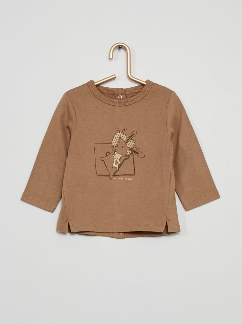 T-shirt com estampado 'coelho' CASTANHO - Kiabi