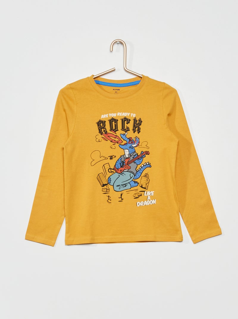 T-shirt com estampado 'Cool dogs' AMARELO - Kiabi