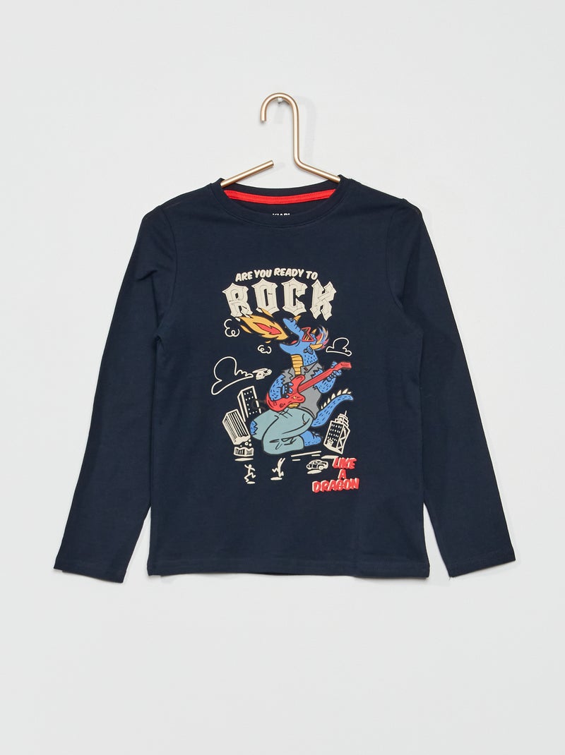 T-shirt com estampado 'Cool dogs' AZUL - Kiabi