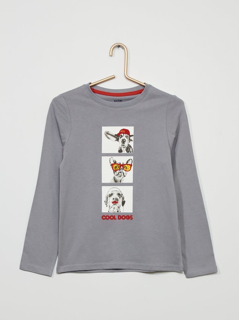 T-shirt com estampado 'Cool dogs' AZUL - Kiabi