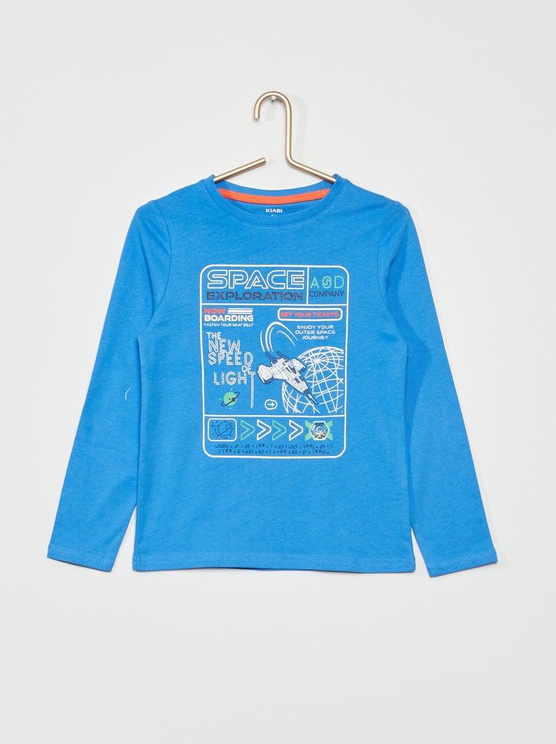 T-shirt com estampado 'Cool dogs' AZUL - Kiabi