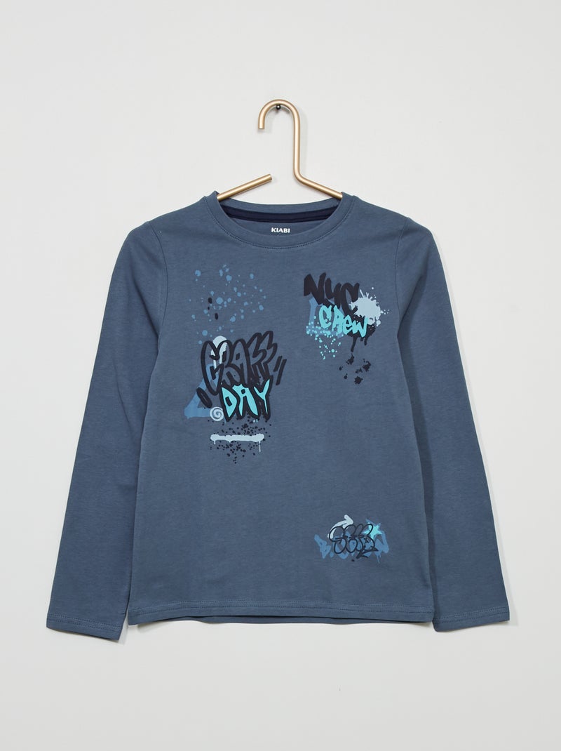 T-shirt com estampado 'Cool dogs' AZUL - Kiabi