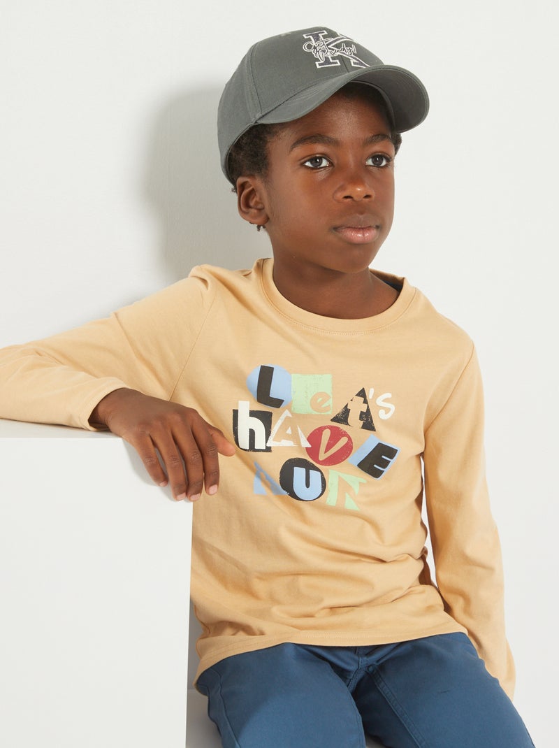 T-shirt com estampado 'Cool dogs' BEGE - Kiabi