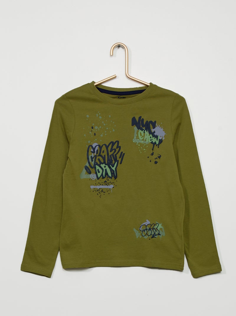 T-shirt com estampado 'Cool dogs' CAQUI - Kiabi