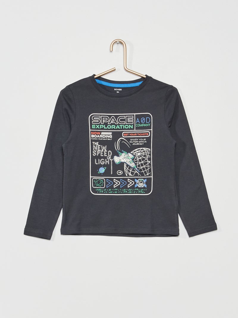 T-shirt com estampado 'Cool dogs' PRETO - Kiabi