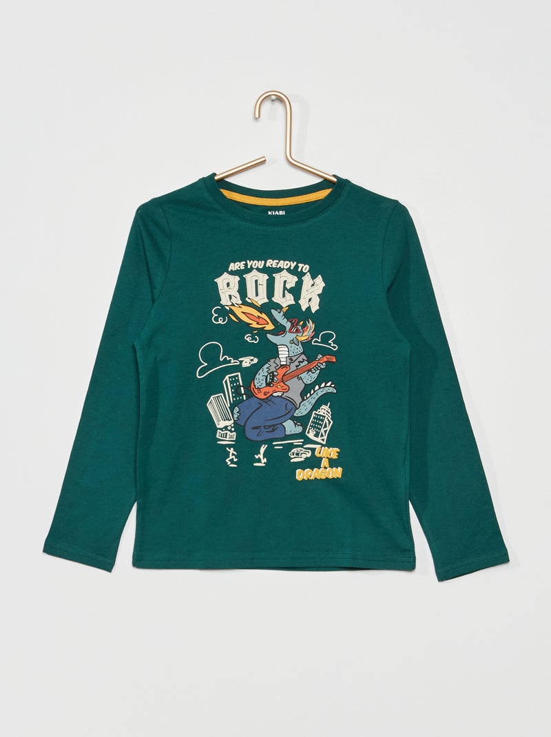 T-shirt com estampado 'Cool dogs' VERDE - Kiabi