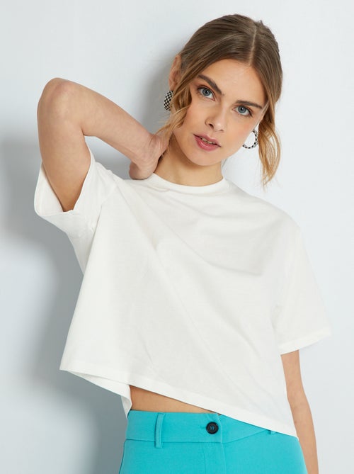 T-shirt com estampado crop top - Kiabi