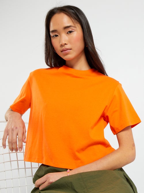 T-shirt com estampado crop top - Kiabi