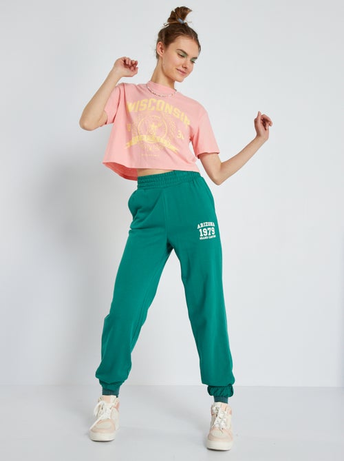 T-shirt com estampado crop top - Kiabi