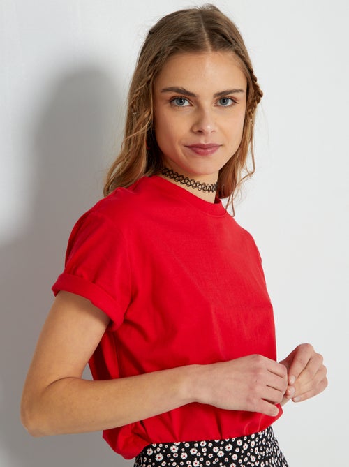 T-shirt com estampado crop top - Kiabi