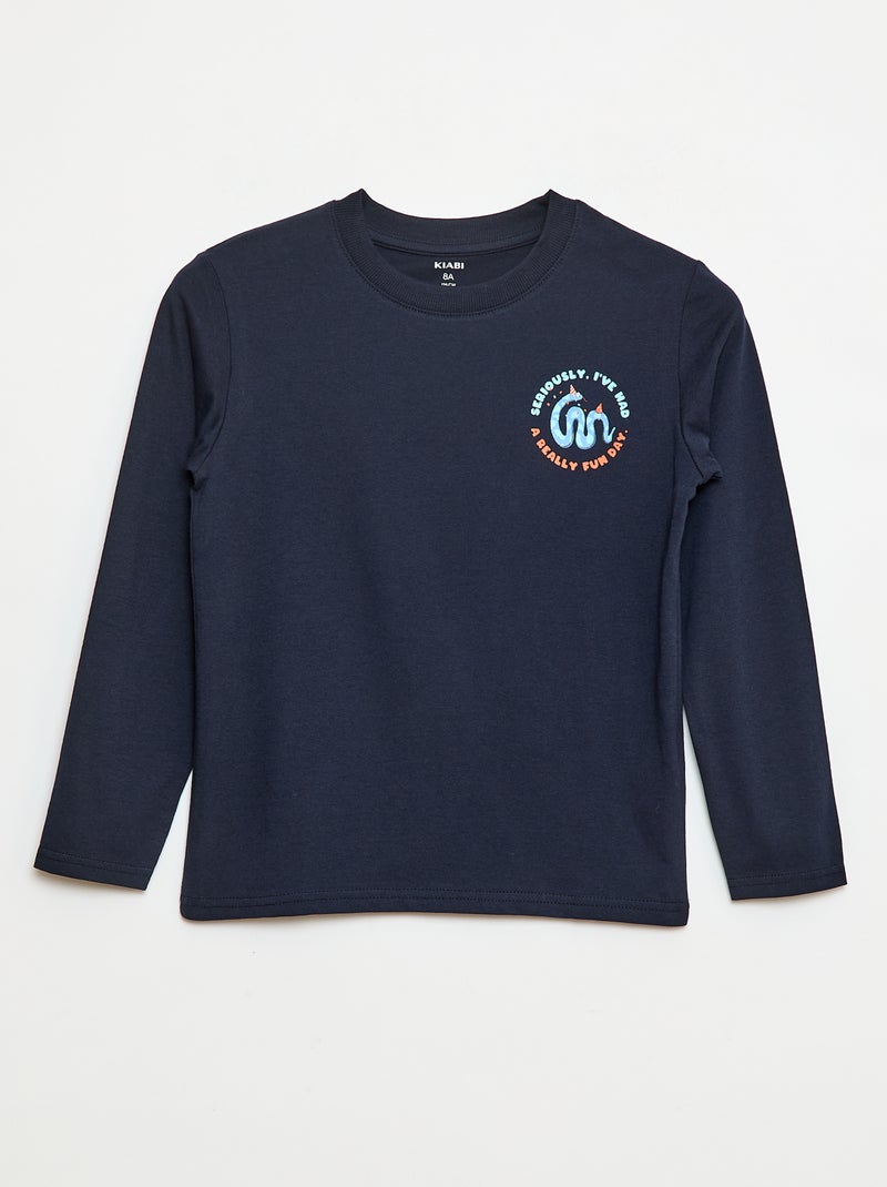 T-shirt com estampado de aniversário Azul - Kiabi