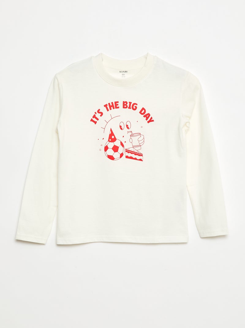 T-shirt com estampado de aniversário Branco - Kiabi