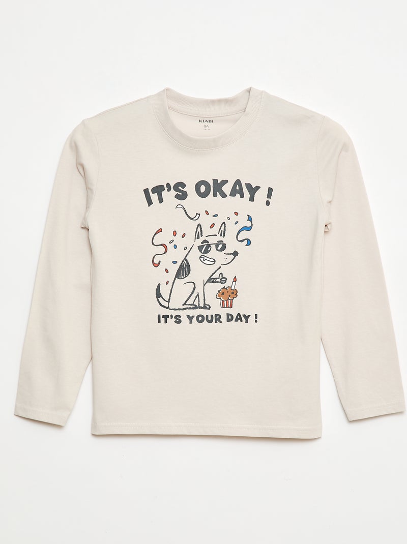 T-shirt com estampado de aniversário Branco - Kiabi