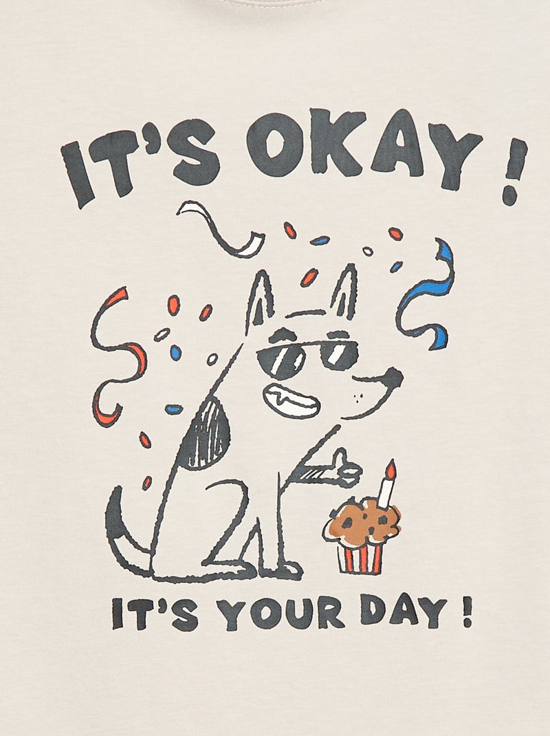 T-shirt com estampado de aniversário Branco - Kiabi