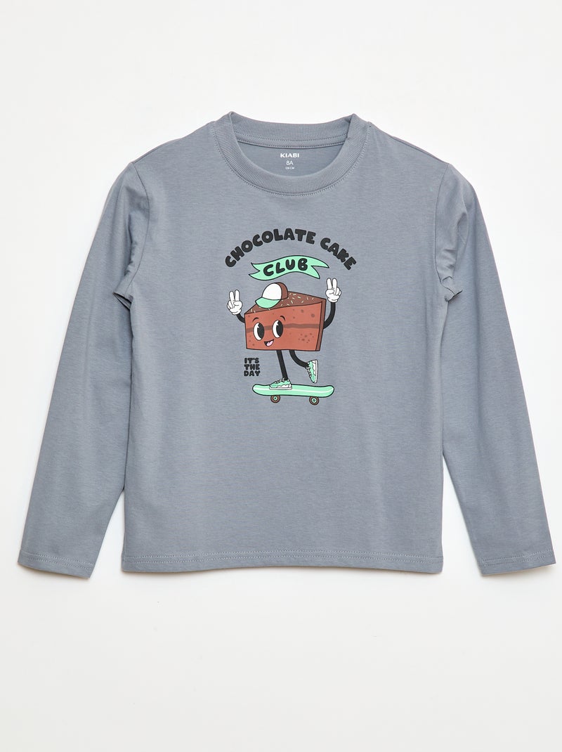 T-shirt com estampado de aniversário Cinza - Kiabi