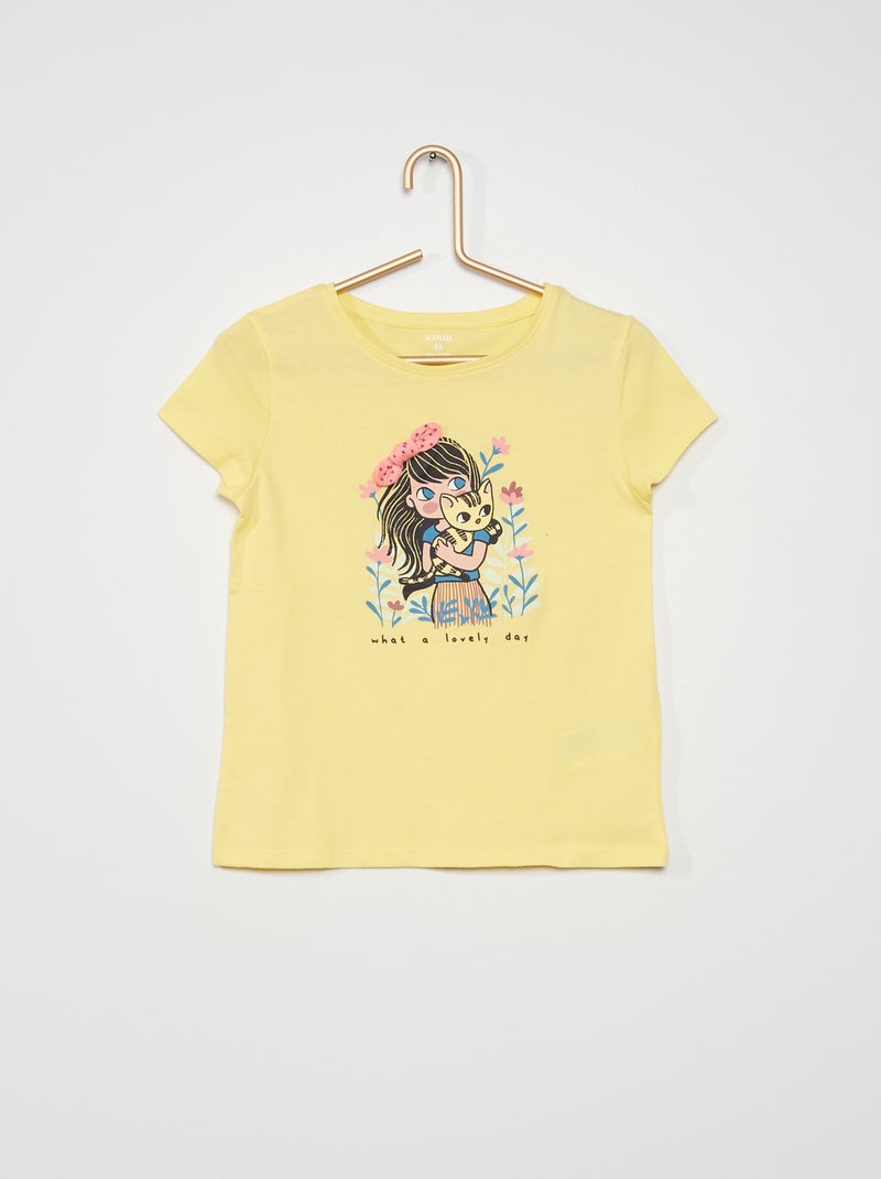 T-shirt com estampado de fantasia AMARELO - Kiabi