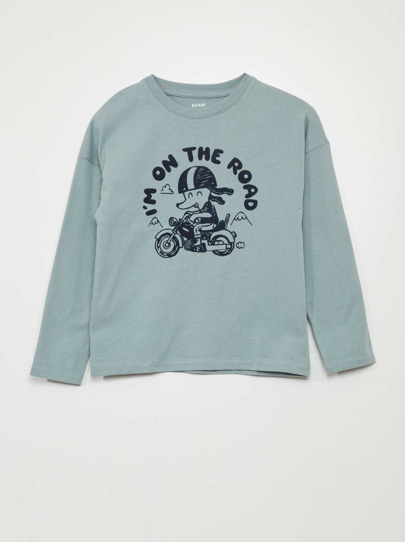 T-shirt com estampado de fantasia AZUL - Kiabi