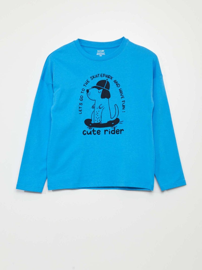T-shirt com estampado de fantasia AZUL - Kiabi
