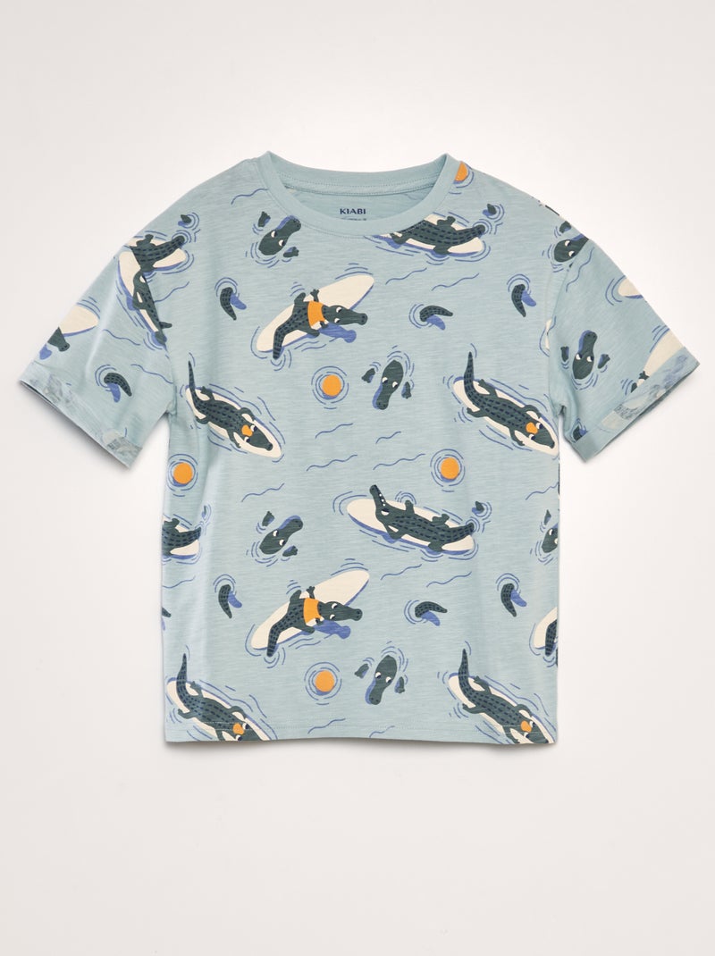 T-shirt com estampado de fantasia AZUL - Kiabi