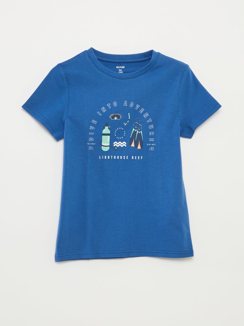 T-shirt com estampado de fantasia AZUL - Kiabi