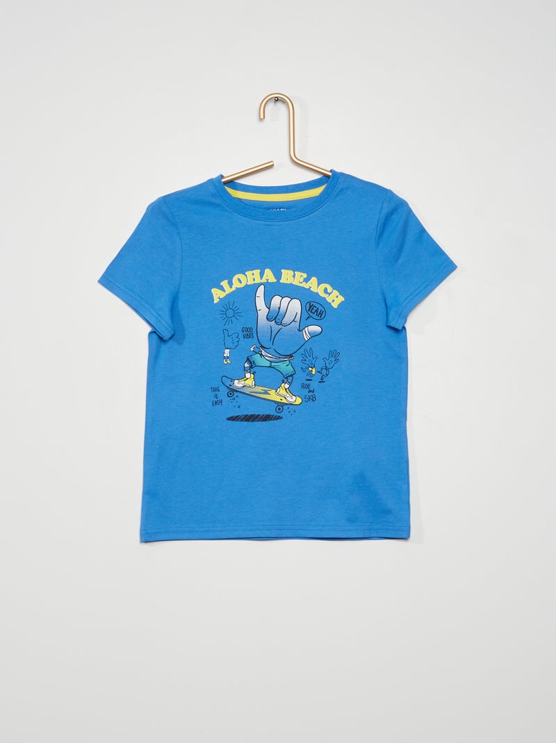T-shirt com estampado de fantasia AZUL - Kiabi