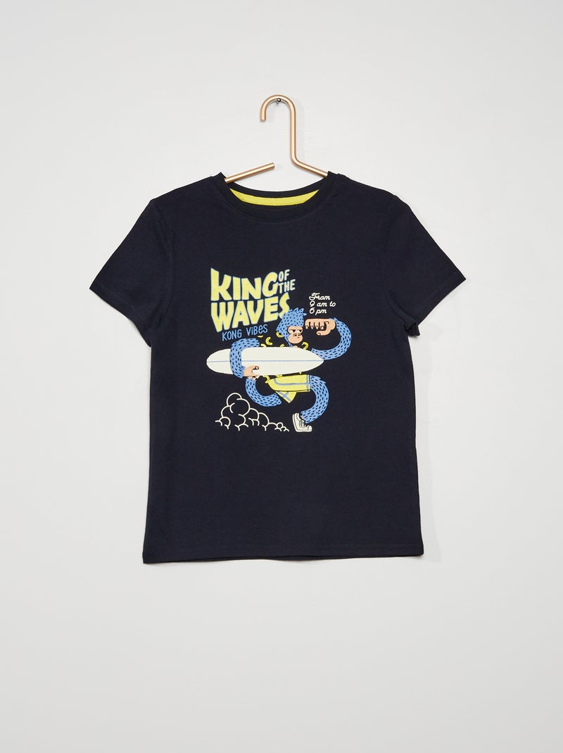 T-shirt com estampado de fantasia AZUL - Kiabi