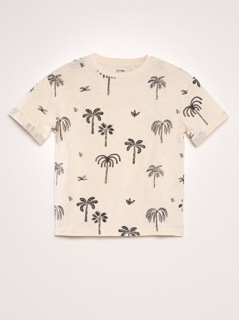 T-shirt com estampado de fantasia BEGE - Kiabi