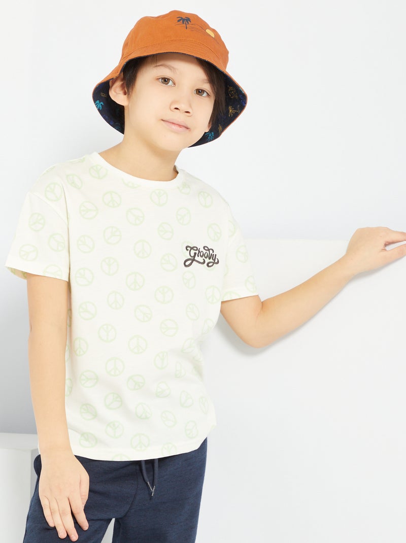 T-shirt com estampado de fantasia BEGE - Kiabi