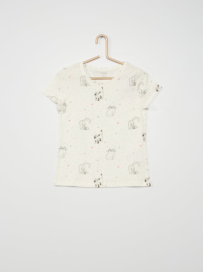 T-shirt com estampado de fantasia BEGE - Kiabi