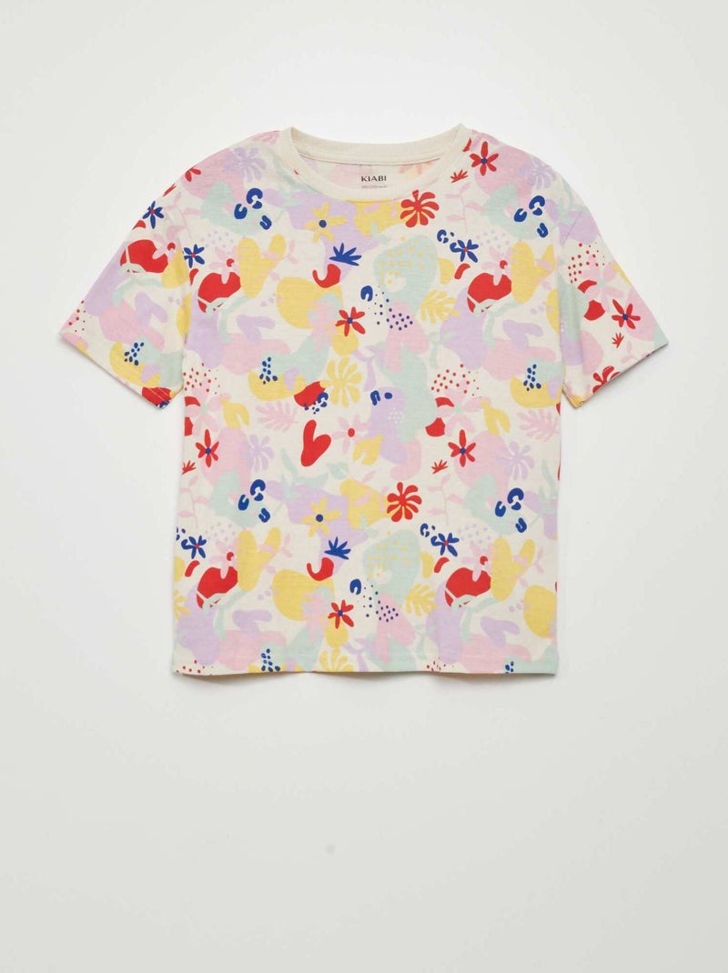 T-shirt com estampado de fantasia BRANCO - Kiabi