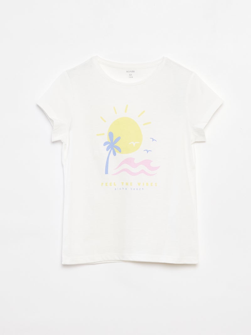 T-shirt com estampado de fantasia BRANCO - Kiabi