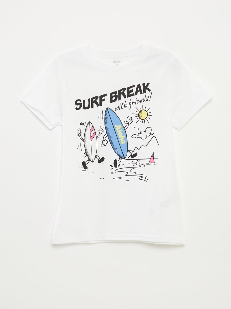 T-shirt com estampado de fantasia BRANCO - Kiabi