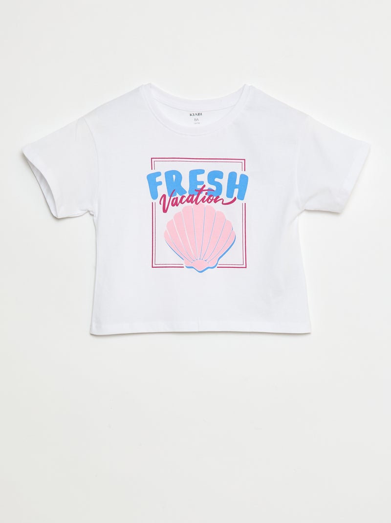 T-shirt com estampado de fantasia Branco - Kiabi